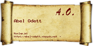 Abel Odett névjegykártya